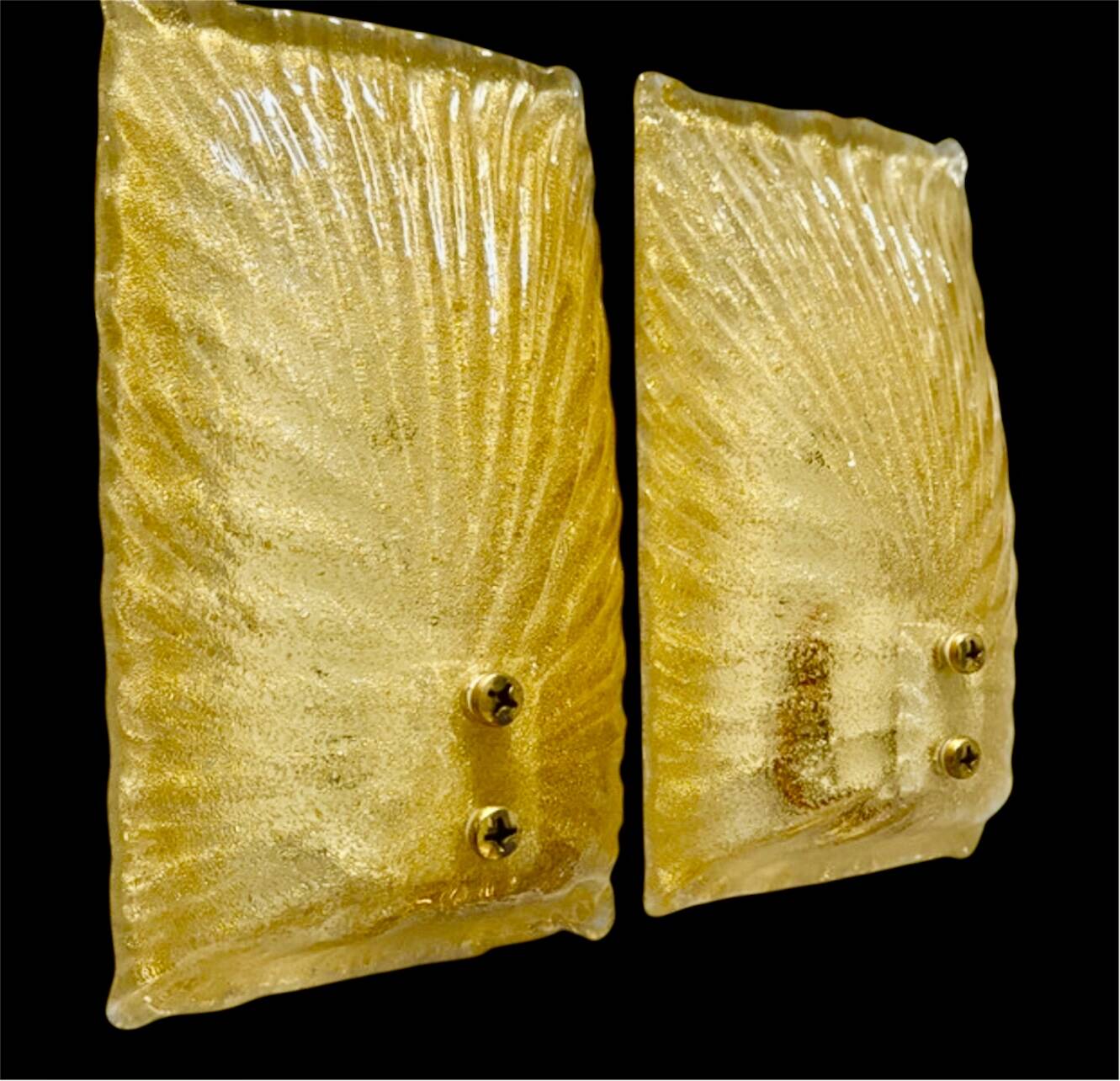 Murano glass wall lights by Mazzega, Italy 1970.