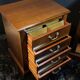Pair of desk cabinets, mahogany filing boxes in English style.