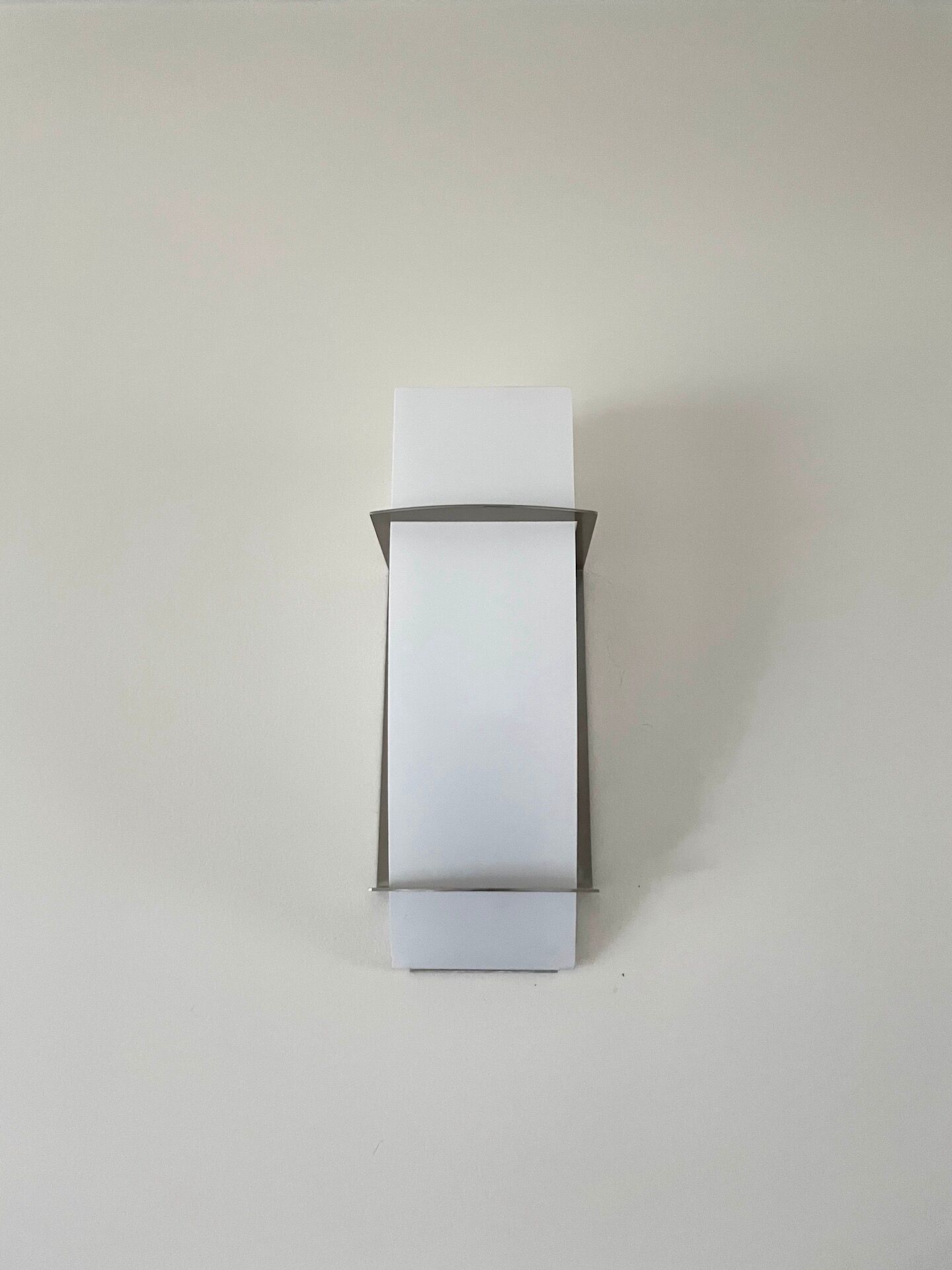 Wall lamp in satin glass and nickel-plated metal designed by Leonardo Marelli