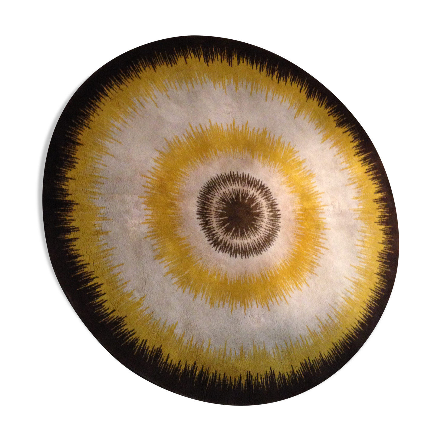 Round wool carpet pattern sun 1960