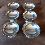 Lot de 6 coupelles  sur pied. Métal