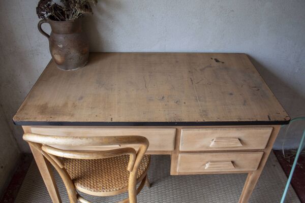 bureau ancien bois clair scandinave