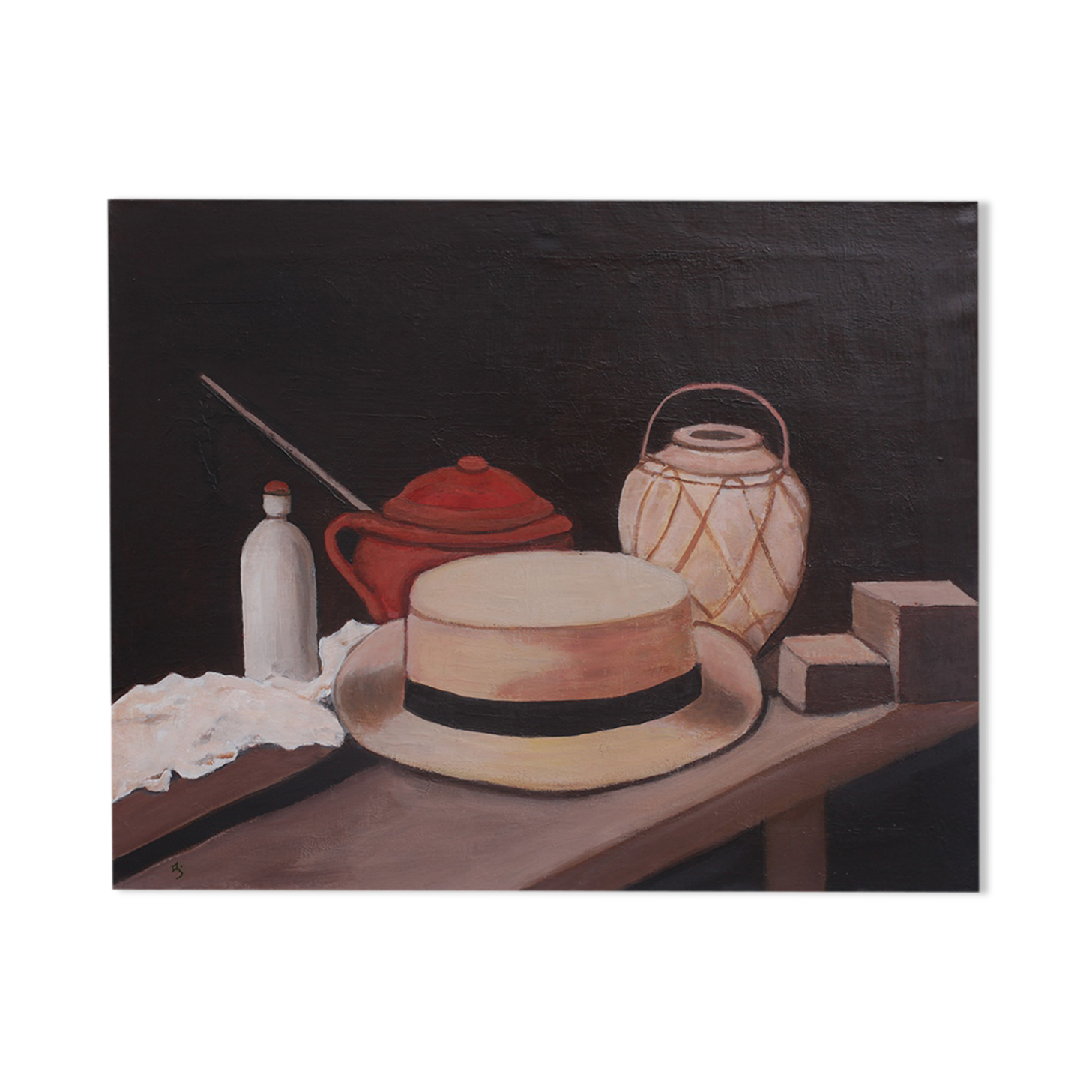Oil painting on canvas - hat