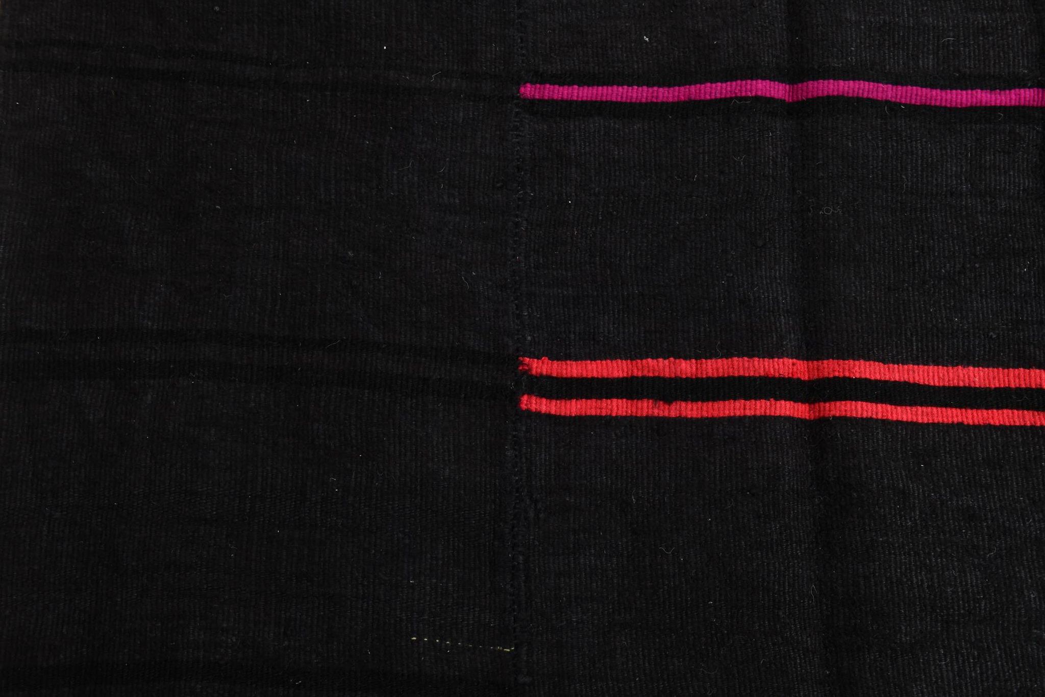 5x7 Grey & Black Striped Vintage Kilim Rug, 155x229Cm