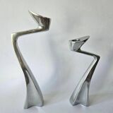 Paire de bougeoirs "Swan" par Matthew Hilton, Angleterre, années 1980