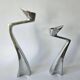 Pair of "Swan" MidCentury Candlesticks by Matthew Hilton, England, 1980s