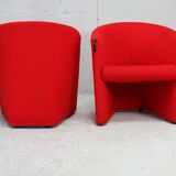 Pair of red Arflex armchairs. Italy, circa 1980