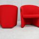 Paire de fauteuils Arflex rouges. Italie, circa 1980