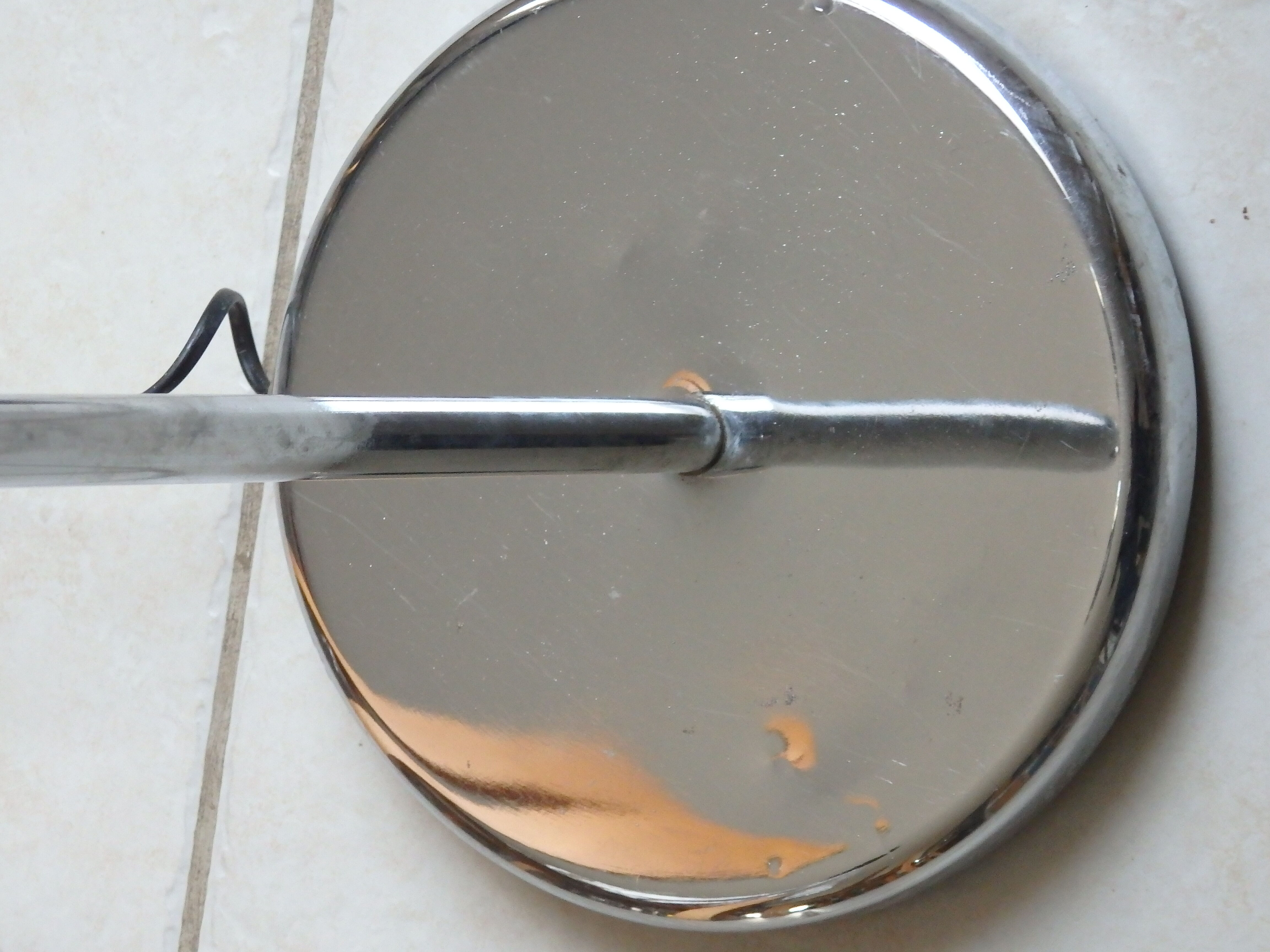 Vintage chrome floor lamp with two adjustable ball spotlights