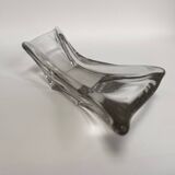 Large mid-century French crystal centrepiece class bowl