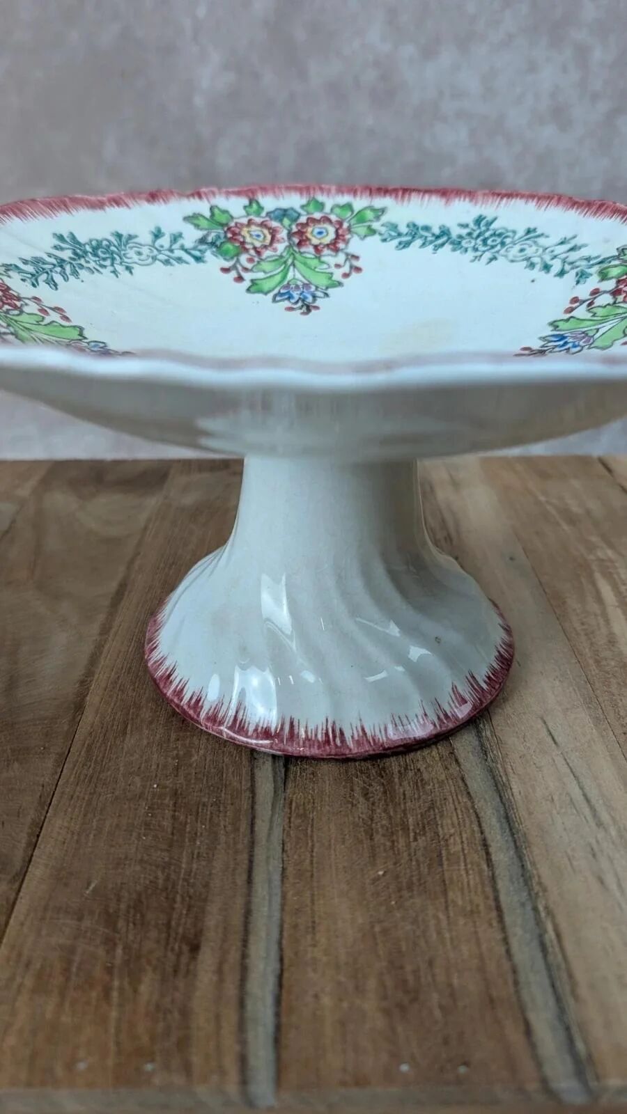 Antique Longwy compote – Antonia model