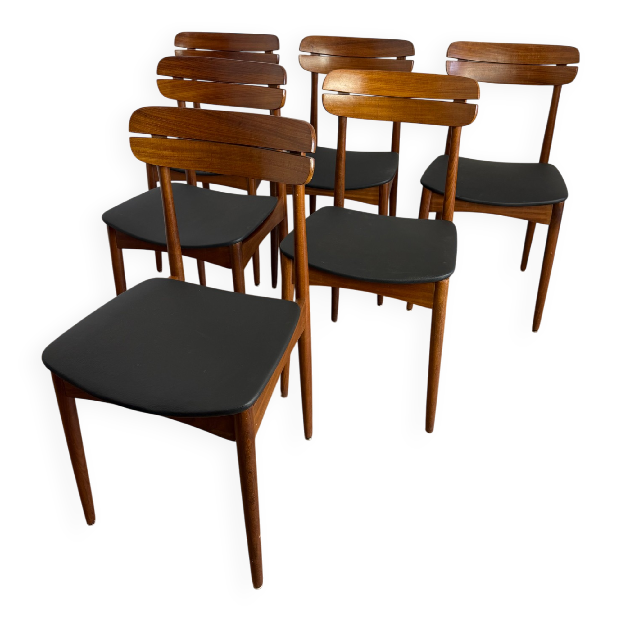 Set of 6 Scandinavian teak chairs – 1960s
