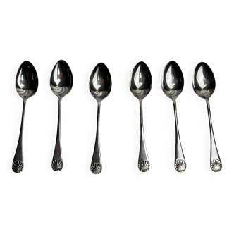 Arts de la table, 6 cuillères à thé argent anglais début XXème