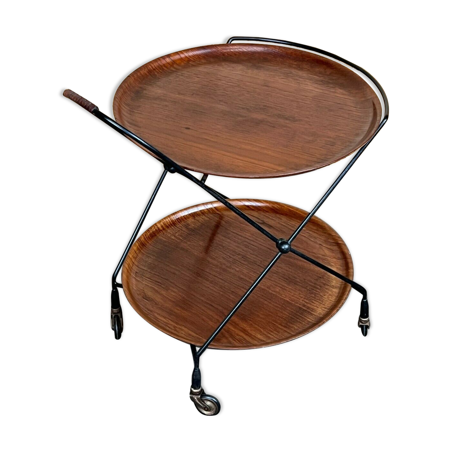 60s 70s teak serving trolley Jie Gantofta String Serving Trolley Sweden 60s