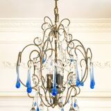 Lustre italien vintage Murano années 60-70, métal doré