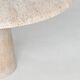 Large sculptural round dining table in cream white travertine, Italy, 1970.