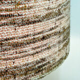 Vintage XL ceramic floor lamp with textured wool shade, 1970s. France