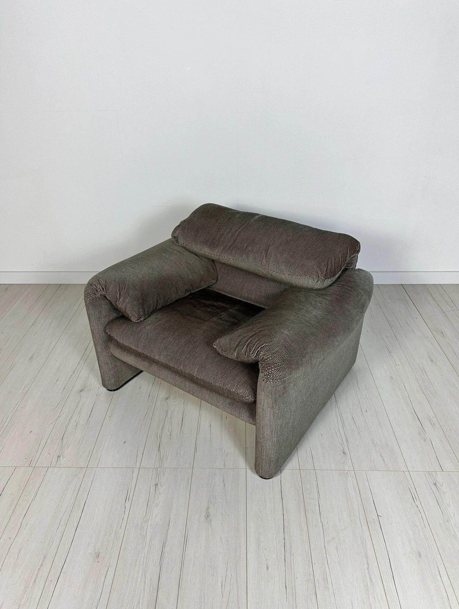 Fauteuil lounge Maralunga vintage des années 1970 par Vico Magistretti pour Cassina