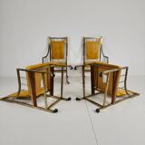 Unique set of mid-century style dining and lounge chairs – gilded, made between 1940-1948 by Flanders Industries Inc, Fort Smith, Arkansas