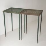 Mathieu Mategot perforated sheet metal side tables