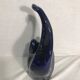 Old form Swan enameled ceramic Vase blue Decoration Vintage
