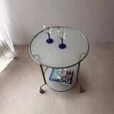 Ikea two-tiered serving trolley with glass.