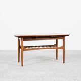 Midcentury Danish extendable coffee table in oak and teak 1960s
