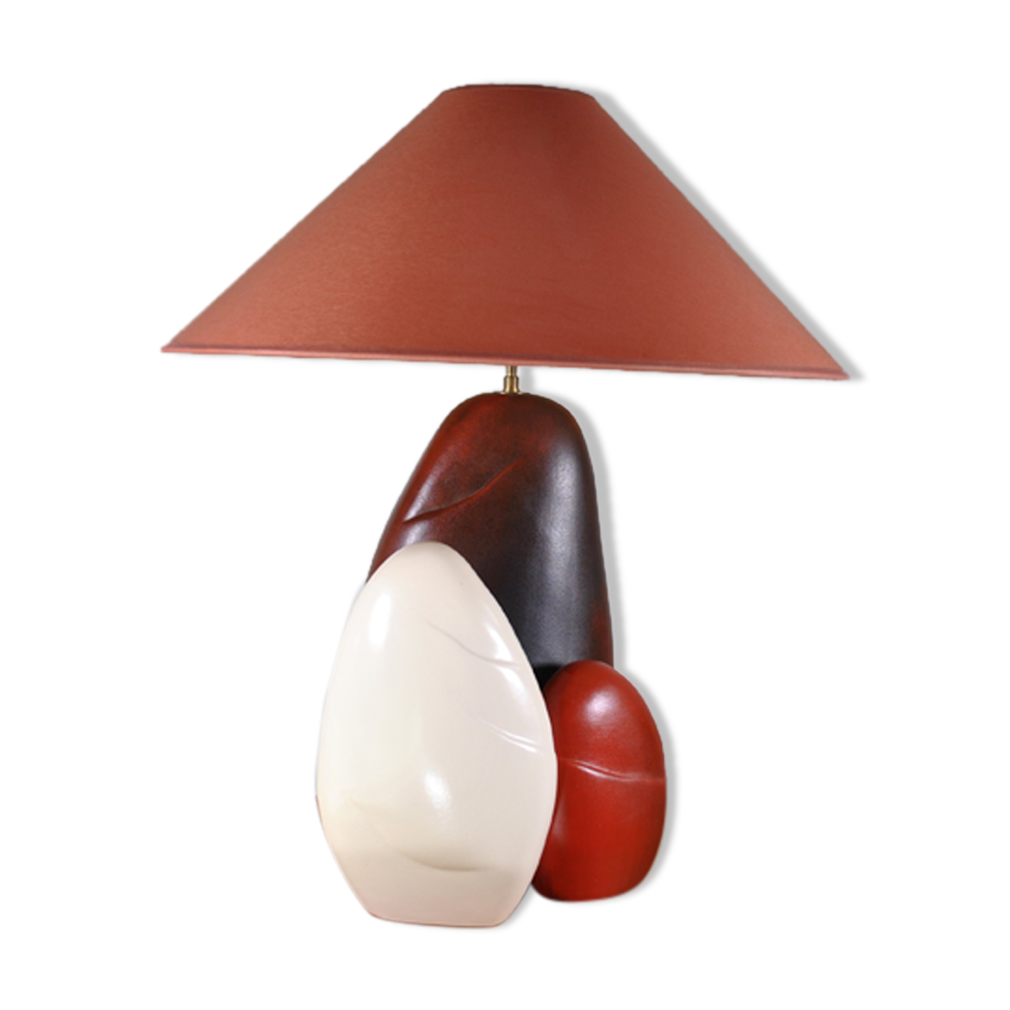 Ceramic pebble lamp by François Chatain 1980