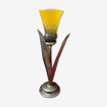 Lampe pate de verre style art nouveau