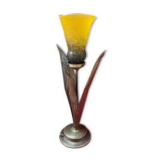 Lampe pate de verre style art nouveau
