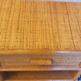 Pair of rattan bedside tables