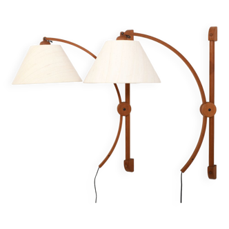 Pair of teak wall lamps by Domus Denmark 1970s