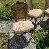 6 Louis XV style upholstery and cane chairs