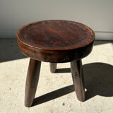 Brown solid wood stool hollow circular seat h:35cm d:30cm