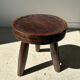 Brown solid wood stool hollow circular seat h:35cm d:30cm
