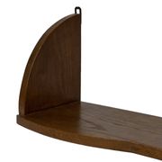 Vintage wooden wall shelve rack bookshelf in oak wood minimalist