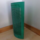 Green public garden trash can