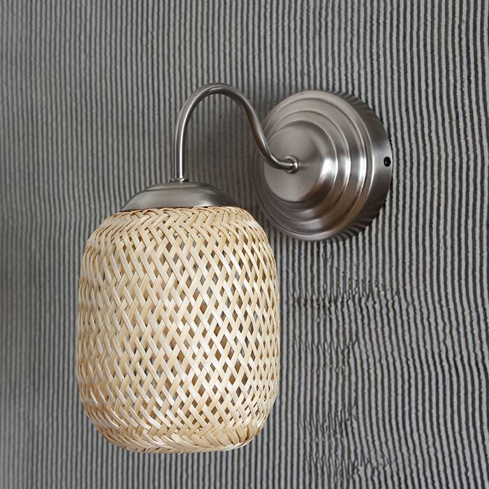 Farmhouse Decor Rattan Sconce Lamp Lights, 16x19Cm