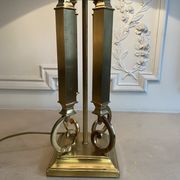 Lampe en laiton Deknudt Belgique 1970