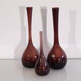 Set of purple Scandinavian vases 1970