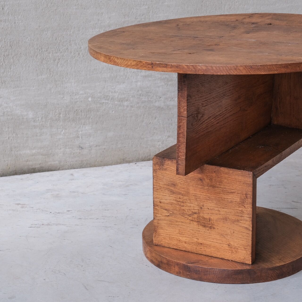 Modernist French Mid-Century Oak Centre Table