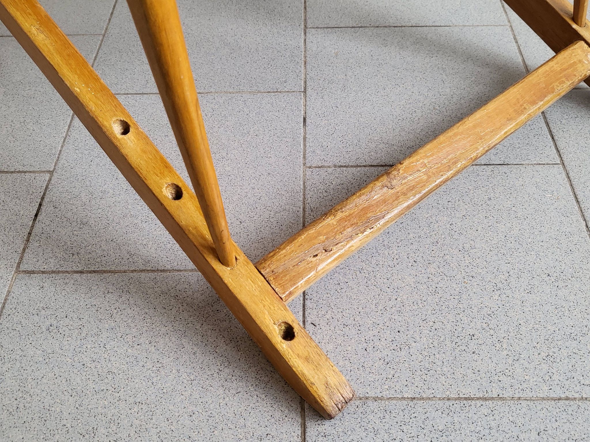Chaise longue enfant en bambou & hêtre vintage 1950