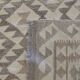 Tapis Kilim kaki-brun, laine afghane tissée à plat, tapis tribal géométrique fait main