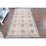 1970s Turkish Oushak Handmade Wool Cotton Beige Area Rug 101x191