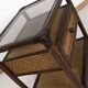 Rattan and cane bedside table, smoked glass top