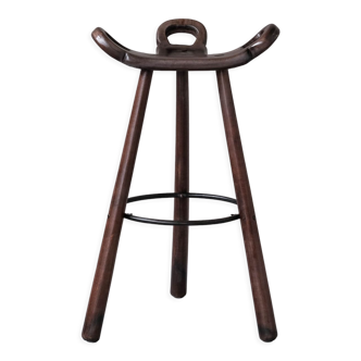 Brutalist Mid-Century 'Marbella' Bar Stool (2 Available)