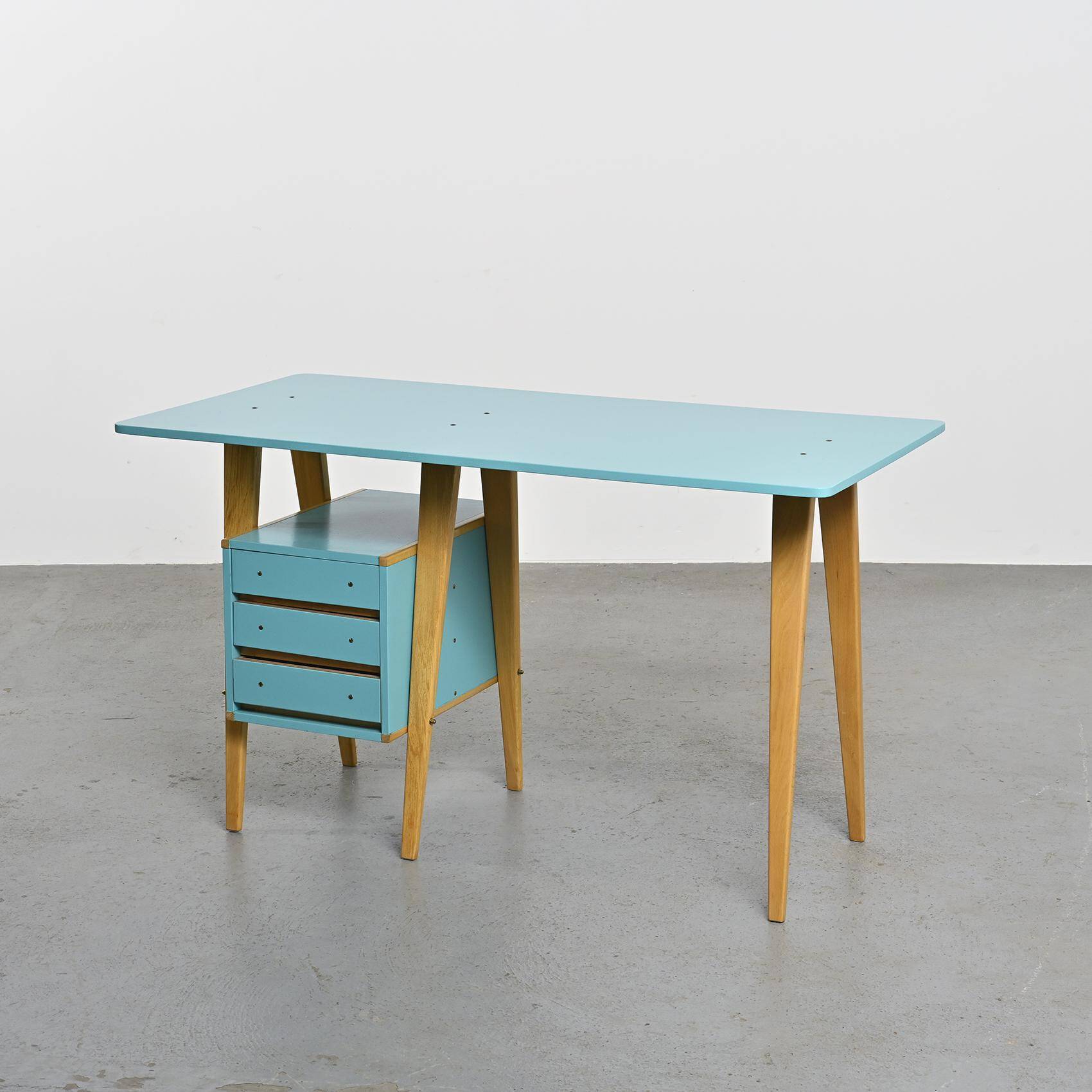 Ensemble bureau et chaise par André Sornay, Sornay Meubles Lyon 1955