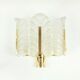 Large Scandinavian Glass & Brass Leaf Wall Light by Fagerlund, 1960s