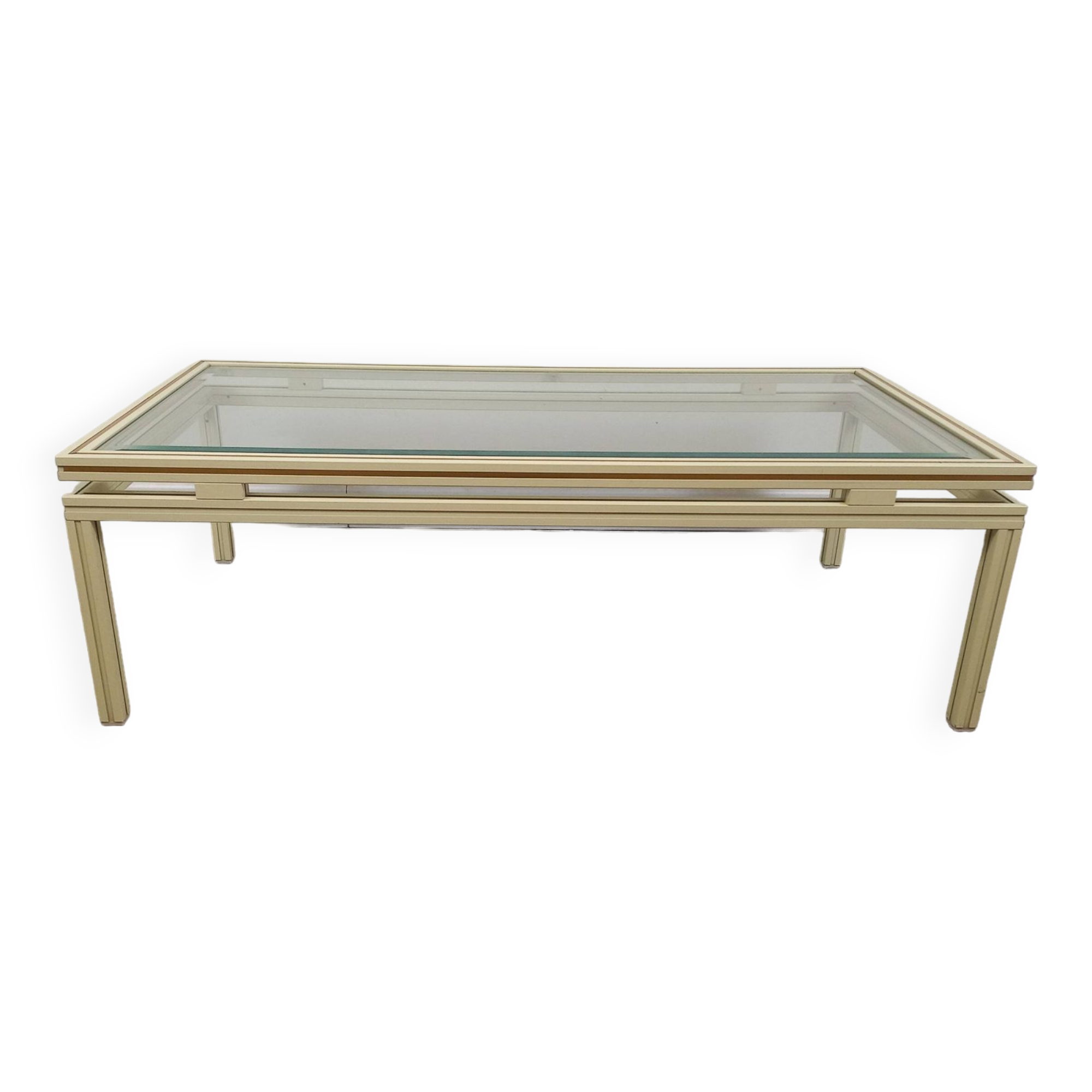 Glass and metal coffee table Pierre Vandel