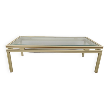 Glass and metal coffee table Pierre Vandel